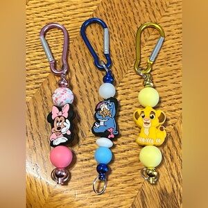 Disney Character Keychains set of 3